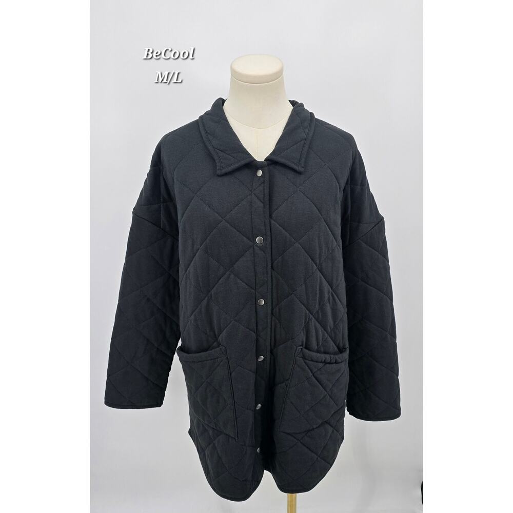 Becool Charcoal Quilted Knit Oversized Jacket – Size M/L